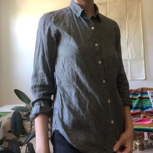 Muji Linen dark gray button down